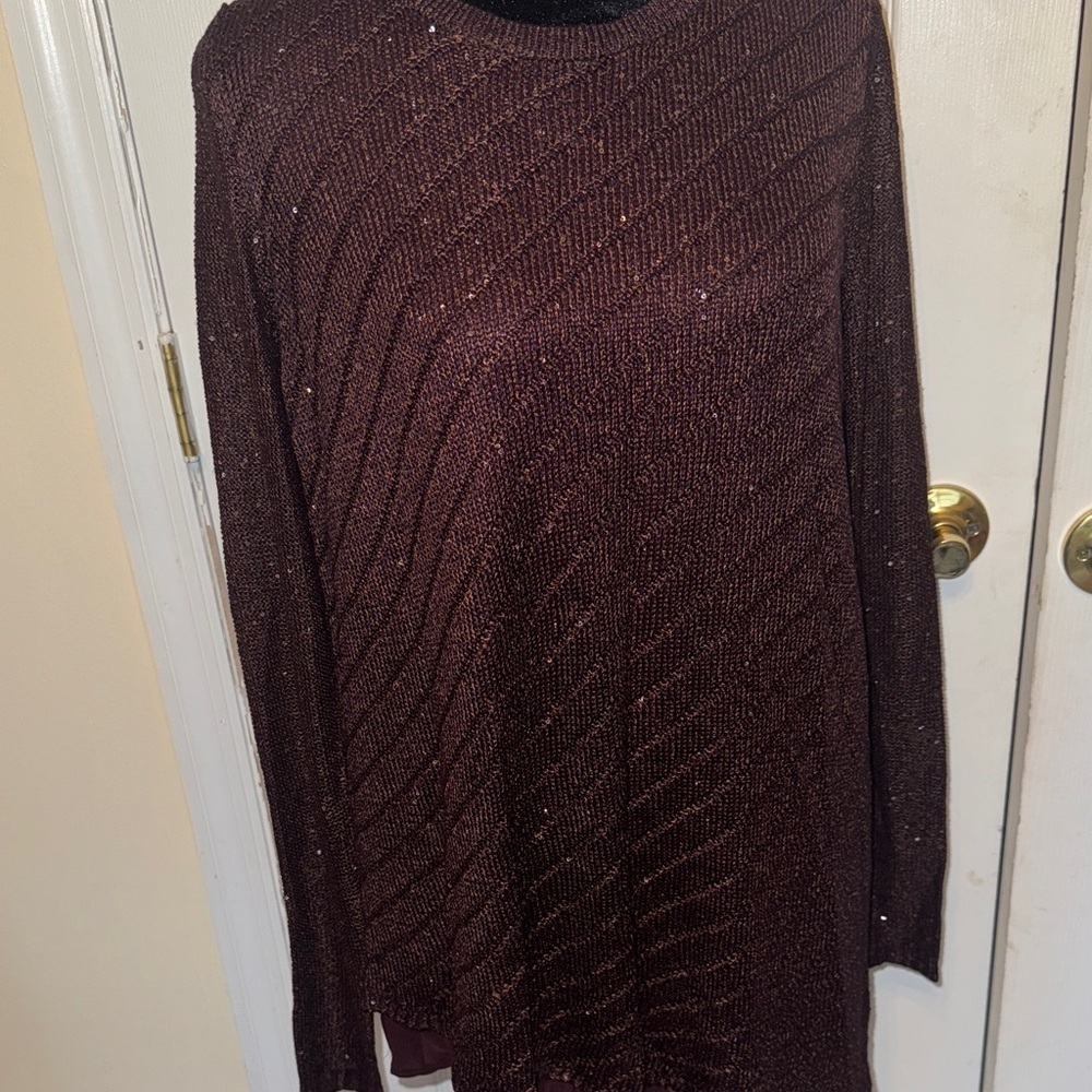 Apt. 9 Women's Long Sleeve Top - Dark Brown - Picture 10 of 15